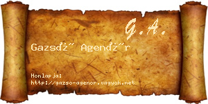 Gazsó Agenór névjegykártya